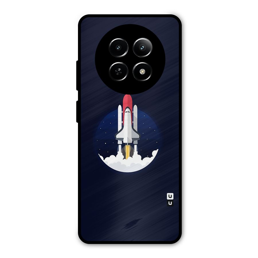 Space Rocket Minimal Metal Back Case for Realme Narzo 70x 5G