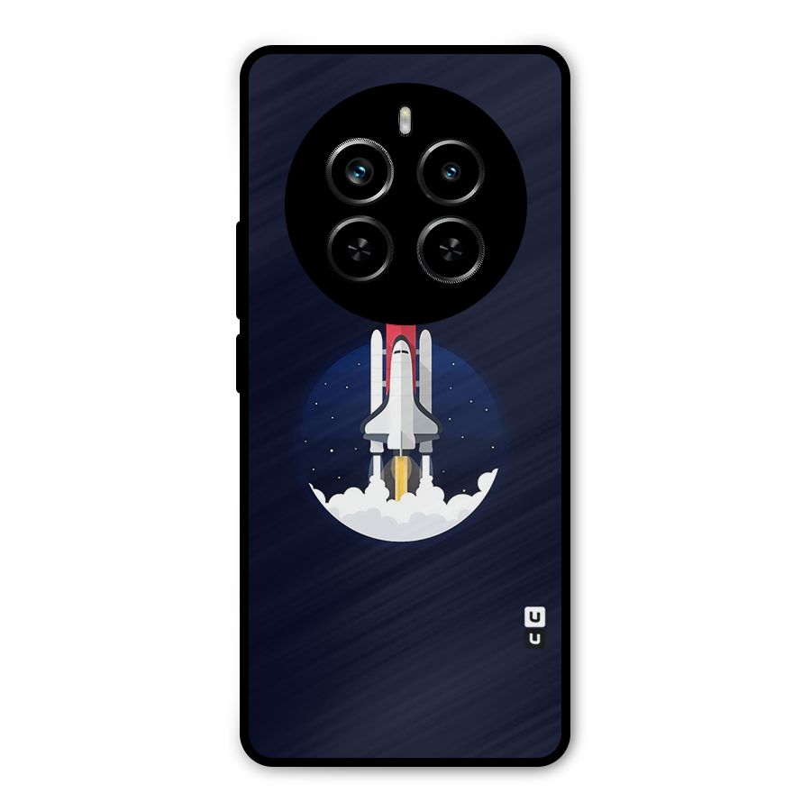 Space Rocket Minimal Metal Back Case for Realme P1 Pro