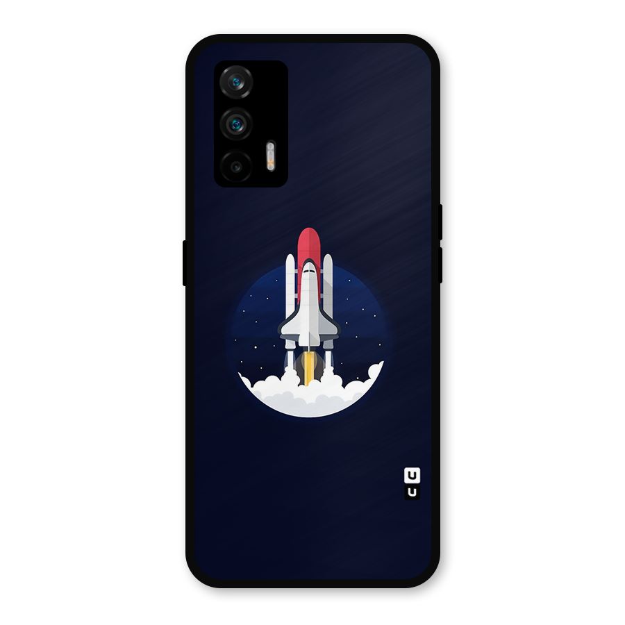 Space Rocket Minimal Metal Back Case for Realme X7 Max