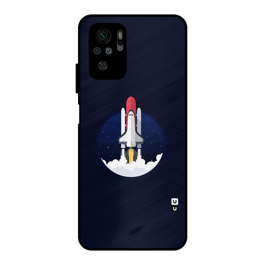 Space Rocket Minimal Metal Back Case for Redmi Note 10S