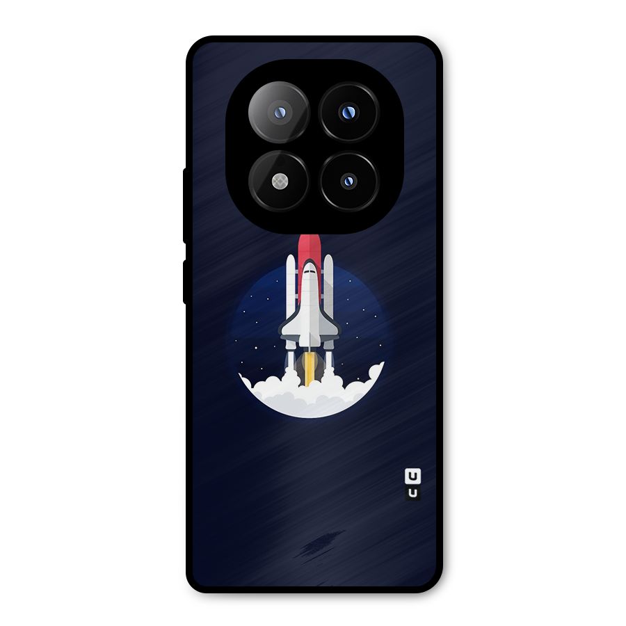 Space Rocket Minimal Metal Back Case for Redmi Note 14 Pro Plus 5G