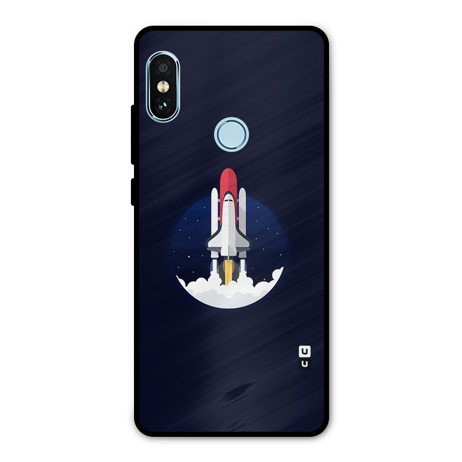 Space Rocket Minimal Metal Back Case for Redmi Note 5 Pro