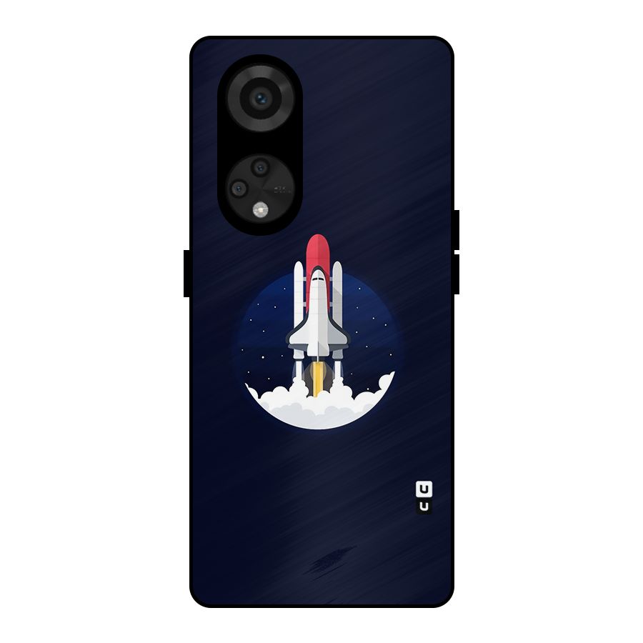 Space Rocket Minimal Metal Back Case for Reno8 T 5G