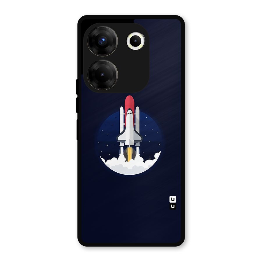Space Rocket Minimal Metal Back Case for Tecno Camon 20