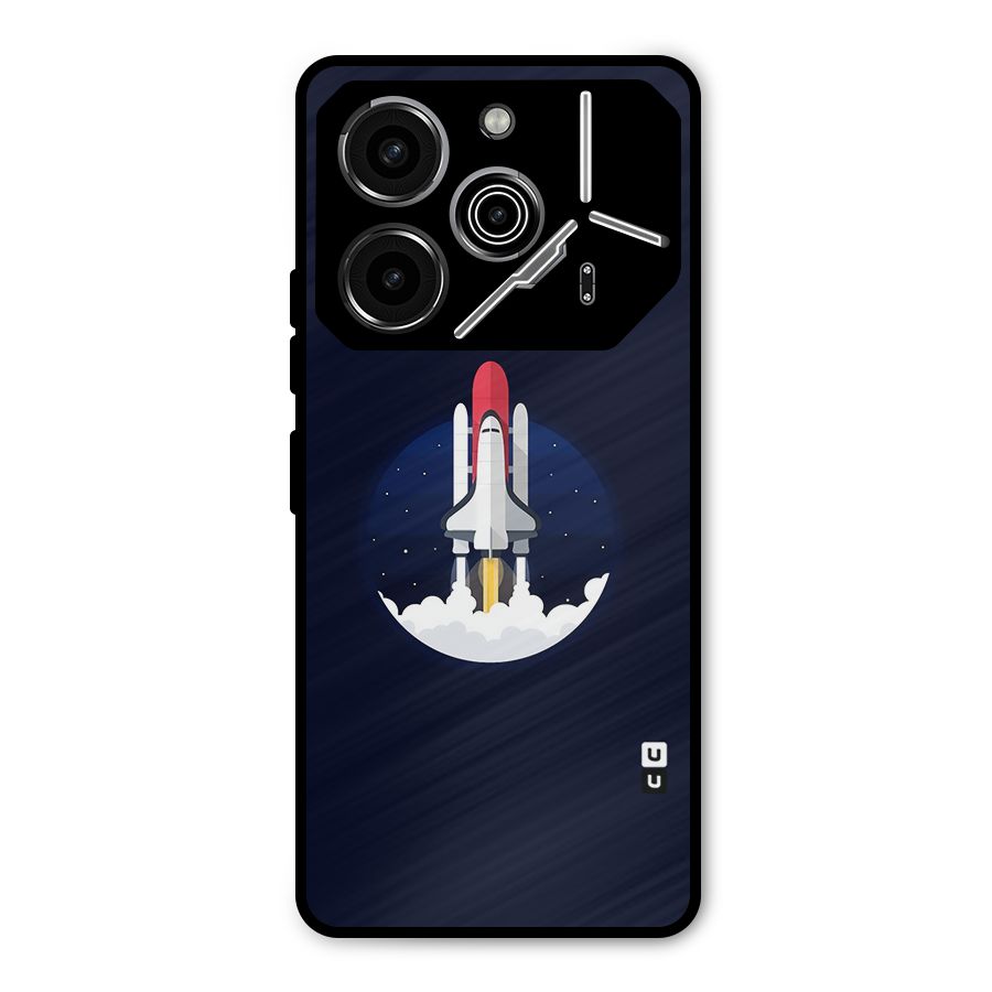 Space Rocket Minimal Metal Back Case for Tecno Pova 6 Pro
