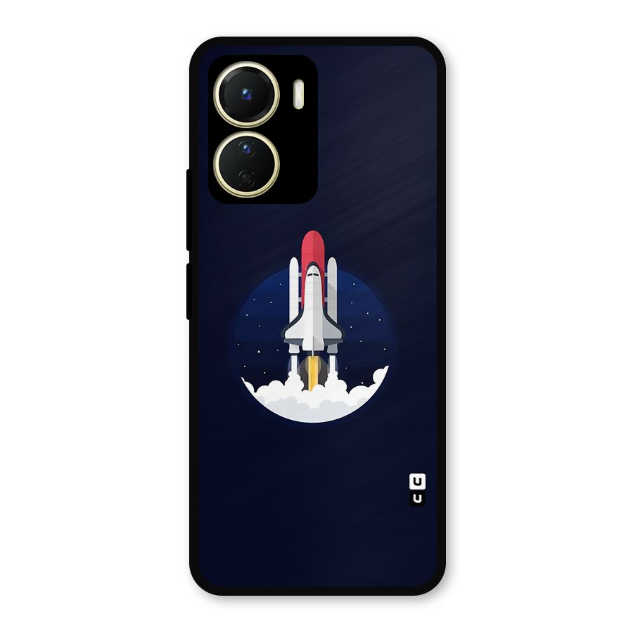 Space Rocket Minimal Metal Back Case for Vivo T2x