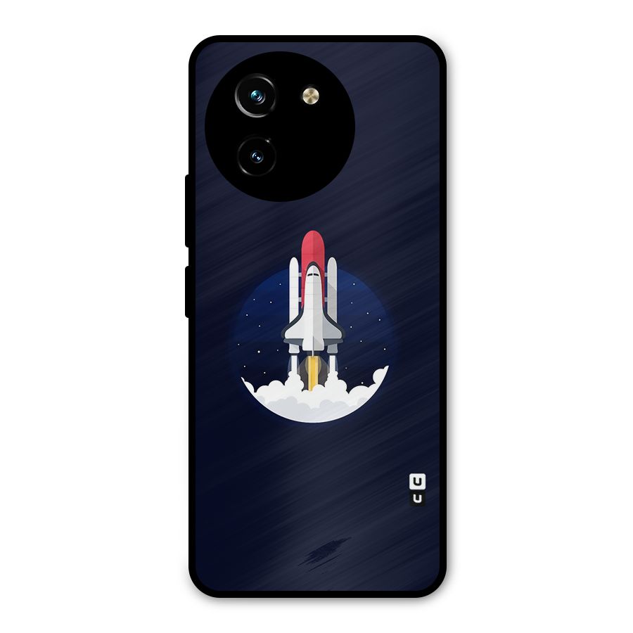 Space Rocket Minimal Metal Back Case for Vivo T3x