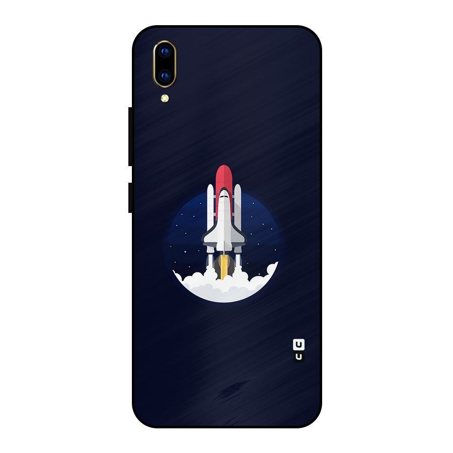 Space Rocket Minimal Metal Back Case for Vivo V11 Pro