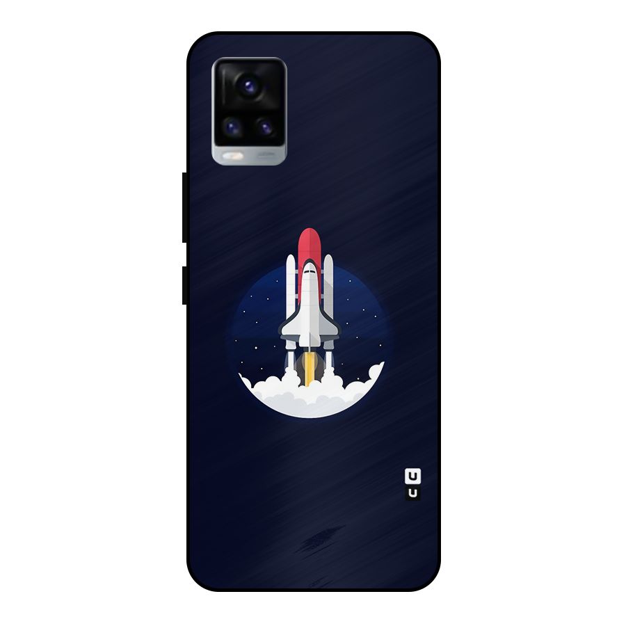 Space Rocket Minimal Metal Back Case for Vivo V20 2021