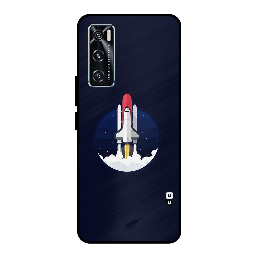 Space Rocket Minimal Metal Back Case for Vivo V20 SE