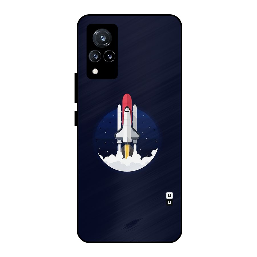 Space Rocket Minimal Metal Back Case for Vivo V21 5G