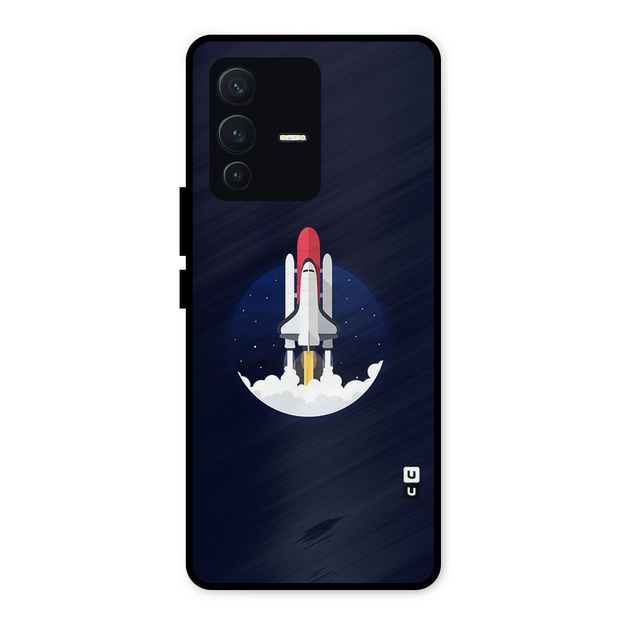 Space Rocket Minimal Metal Back Case for Vivo V23 5G