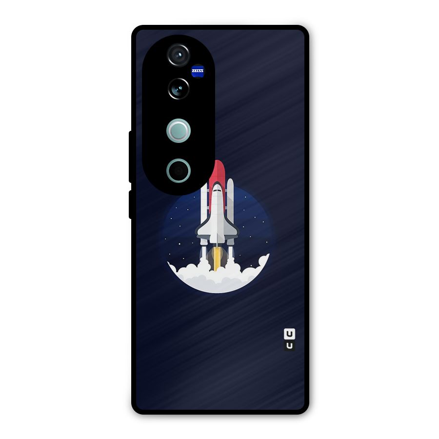 Space Rocket Minimal Metal Back Case for Vivo V40