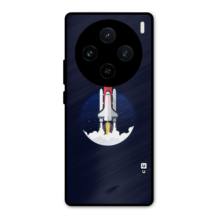 Space Rocket Minimal Metal Back Case for Vivo X100