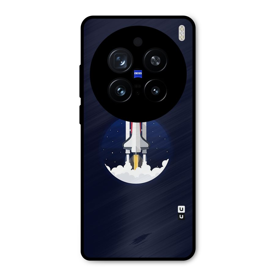 Space Rocket Minimal Metal Back Case for Vivo X200 Pro