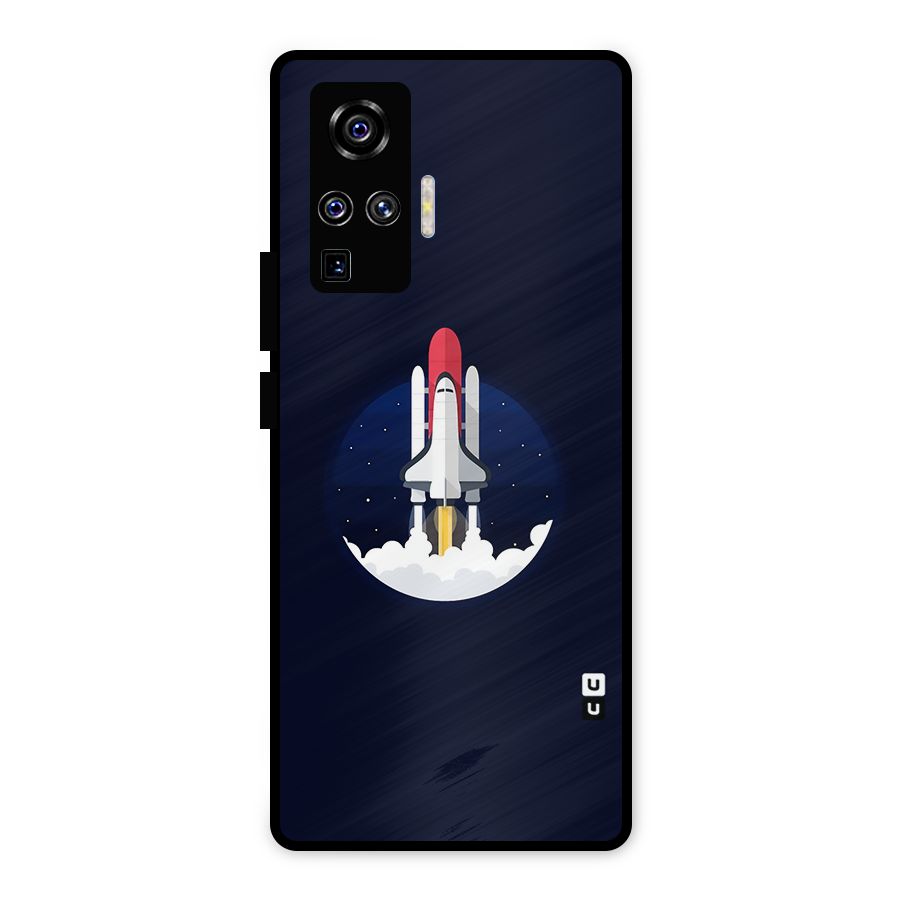 Space Rocket Minimal Metal Back Case for Vivo X50 Pro