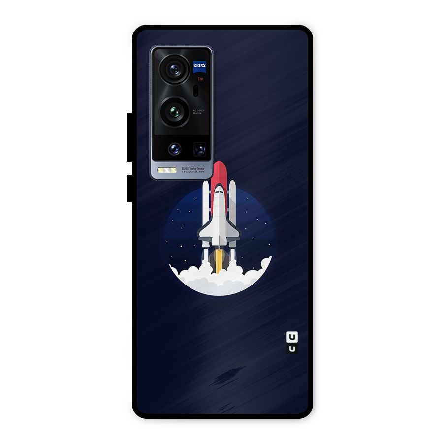 Space Rocket Minimal Metal Back Case for Vivo X60 Pro Plus