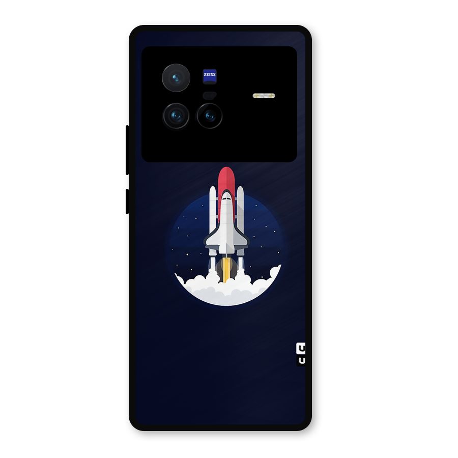 Space Rocket Minimal Metal Back Case for Vivo X80