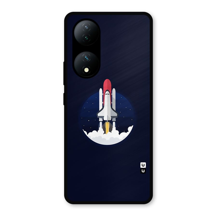 Space Rocket Minimal Metal Back Case for Vivo Y100a