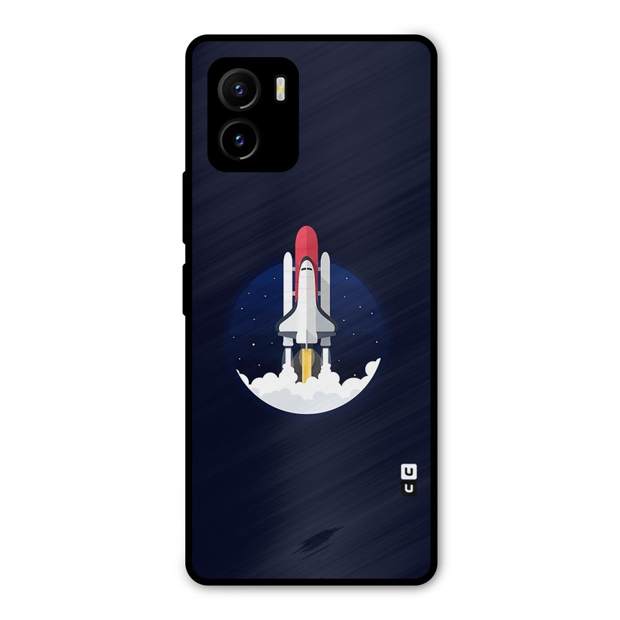 Space Rocket Minimal Metal Back Case for Vivo Y15s