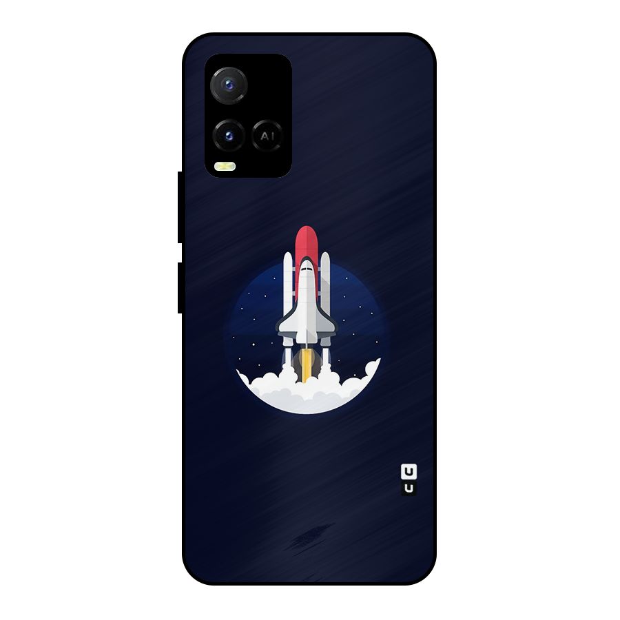 Space Rocket Minimal Metal Back Case for Vivo Y21T