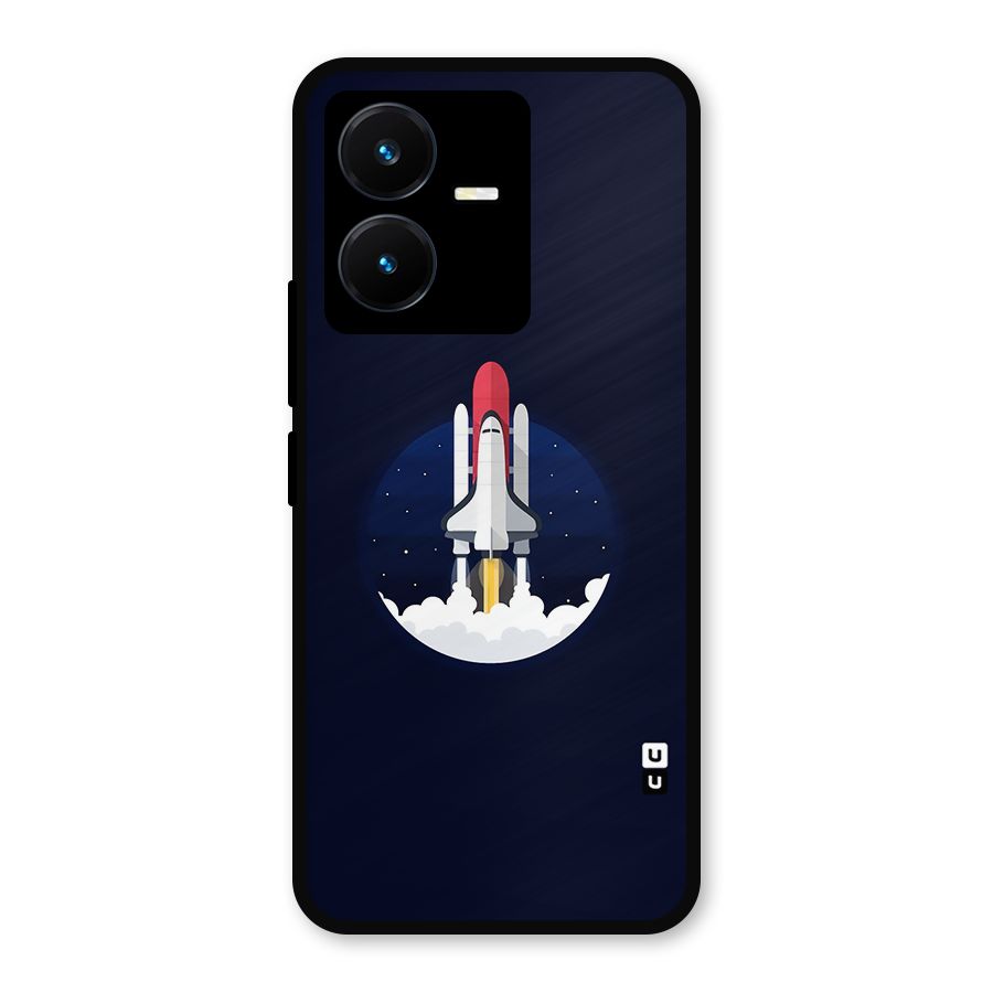Space Rocket Minimal Metal Back Case for Vivo Y22