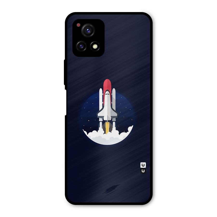 Space Rocket Minimal Metal Back Case for Vivo Y72 5G