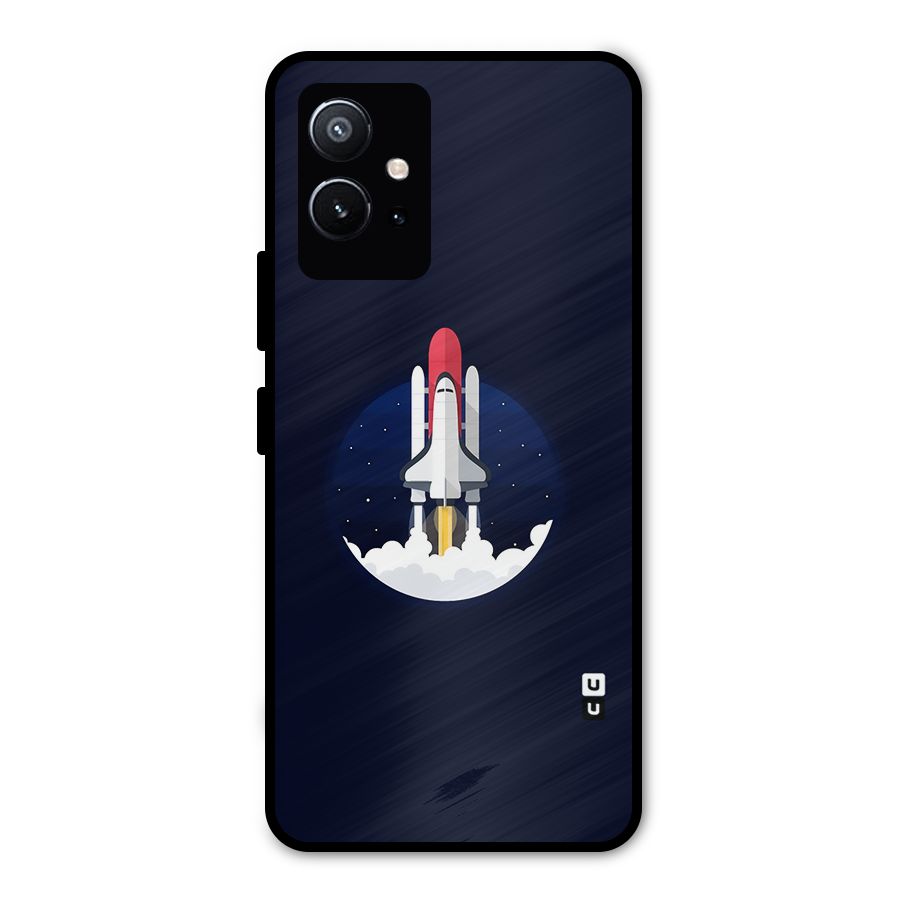 Space Rocket Minimal Metal Back Case for Vivo Y75 5G