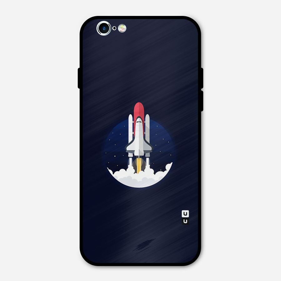 Space Rocket Minimal Metal Back Case for iPhone 6 6s