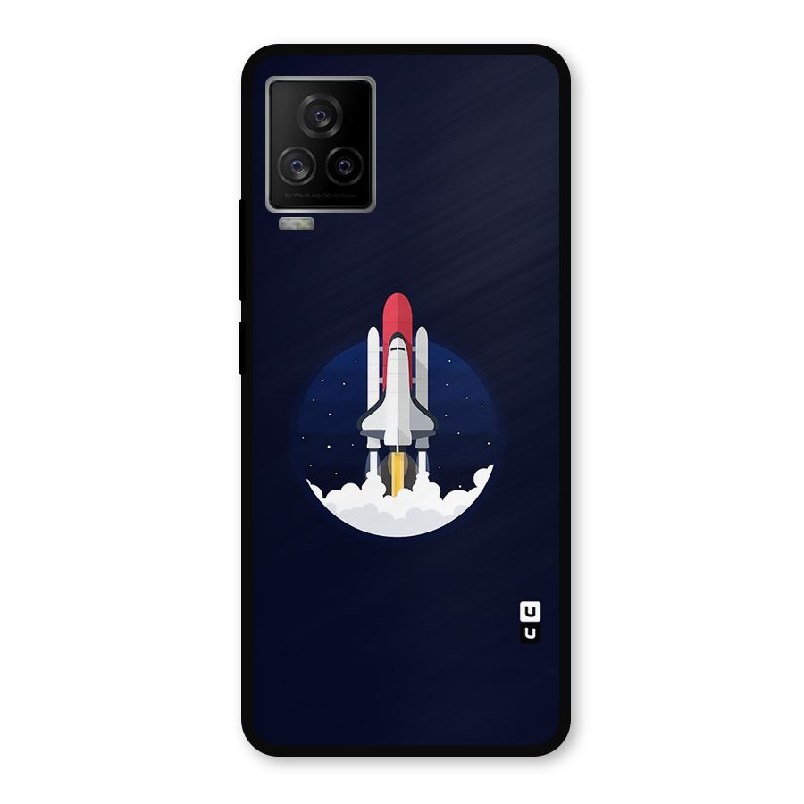 Space Rocket Minimal Metal Back Case for iQOO 7 Legend 5G