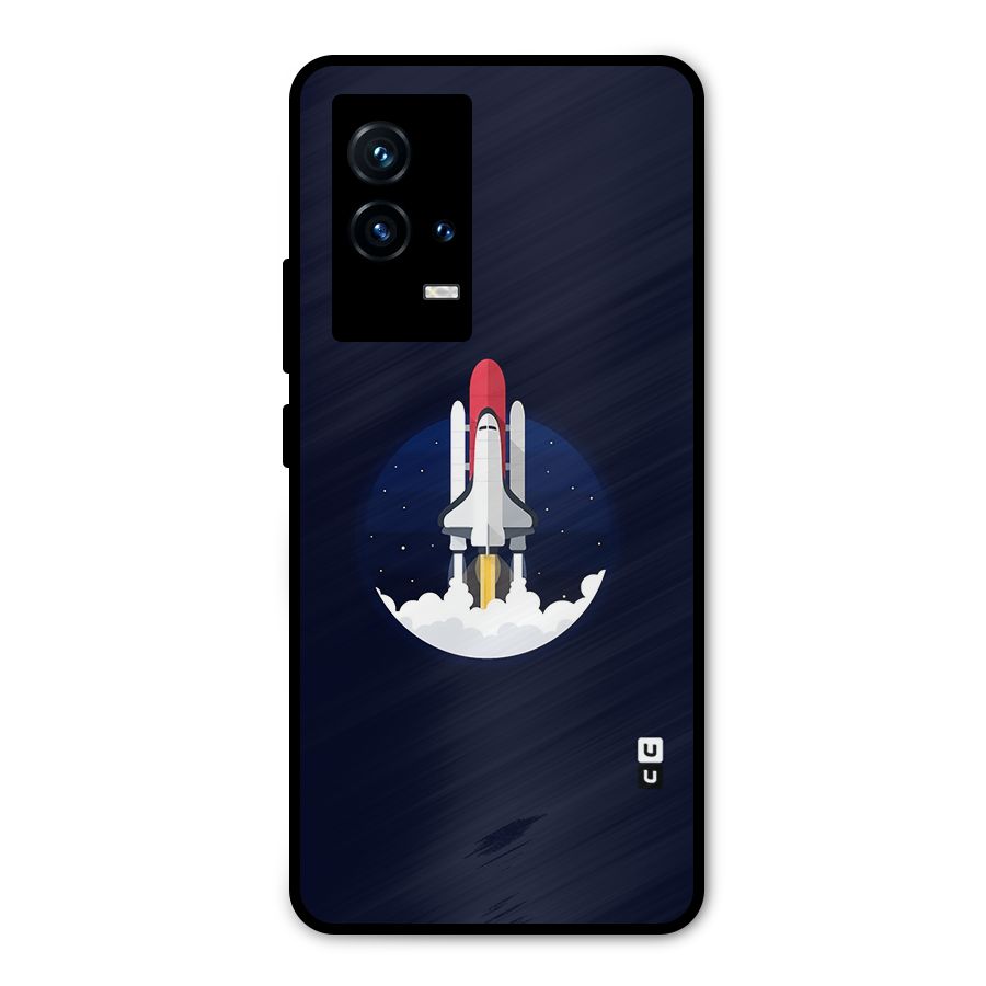 Space Rocket Minimal Metal Back Case for iQOO 9 5G