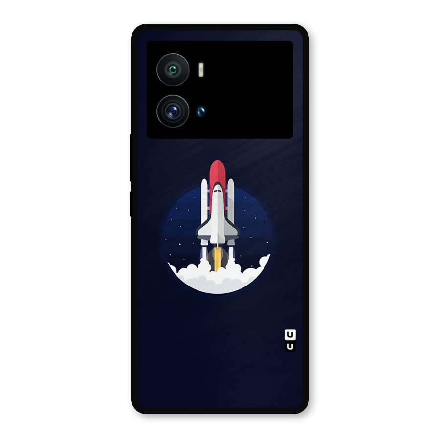 Space Rocket Minimal Metal Back Case for iQOO 9 Pro