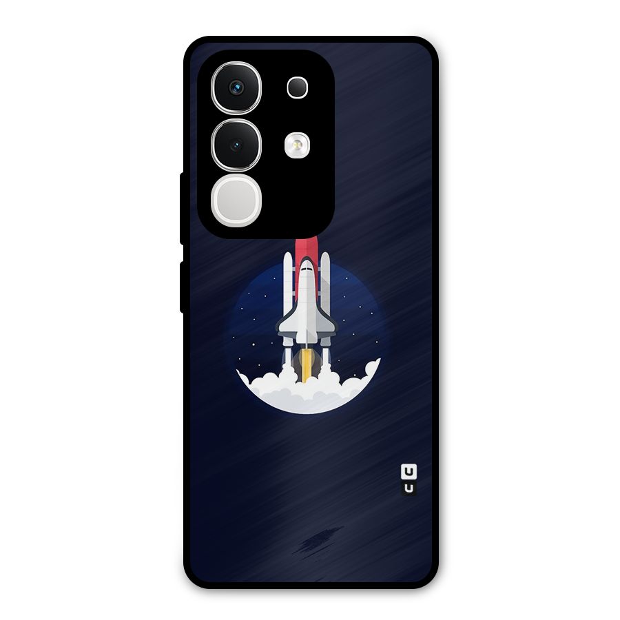 Space Rocket Minimal Metal Back Case for iQOO Z10x