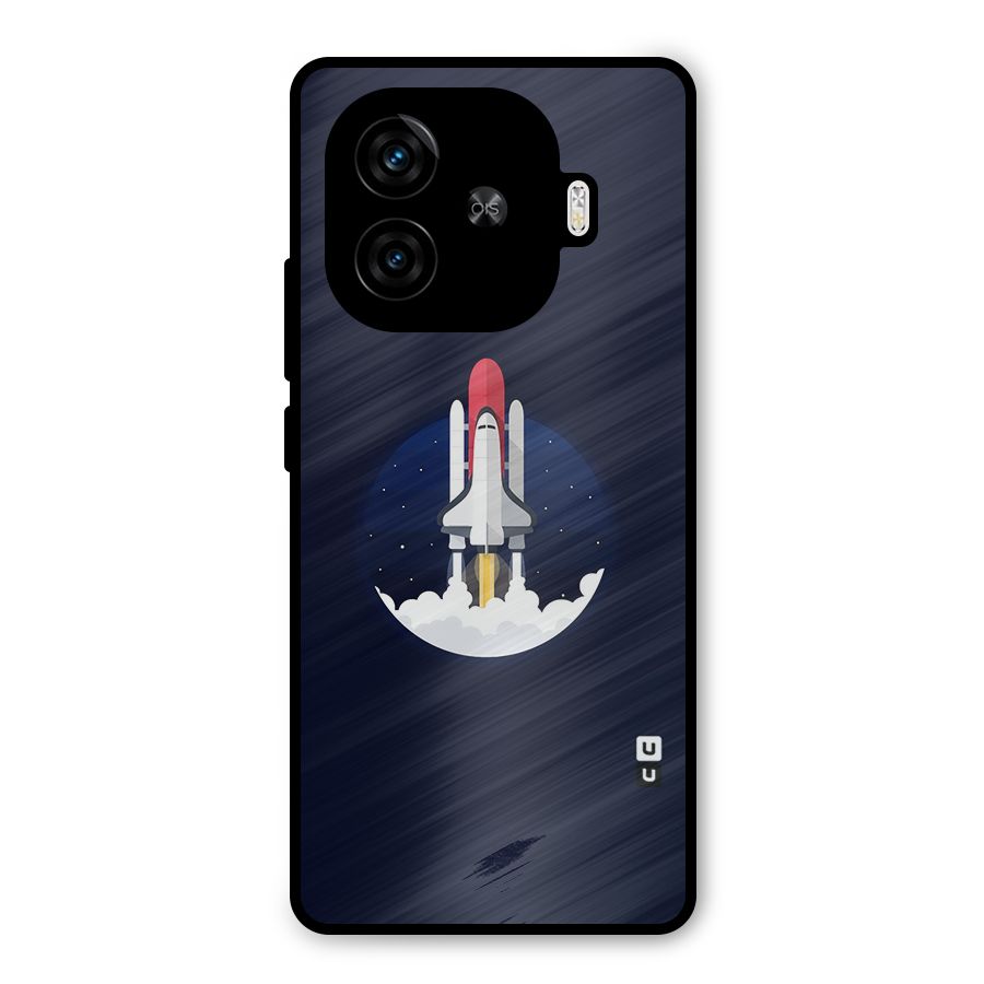 Space Rocket Minimal Metal Back Case for iQOO Z9 Turbo