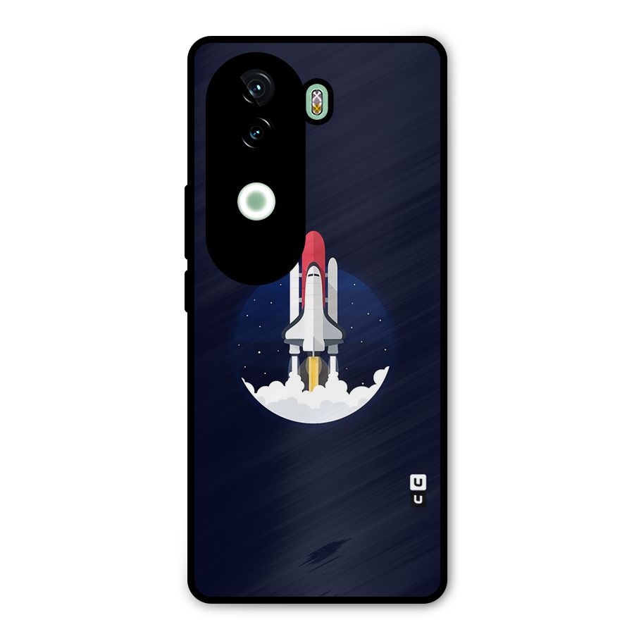 Space Rocket Minimal Metal Back Case for iQOO Z9s