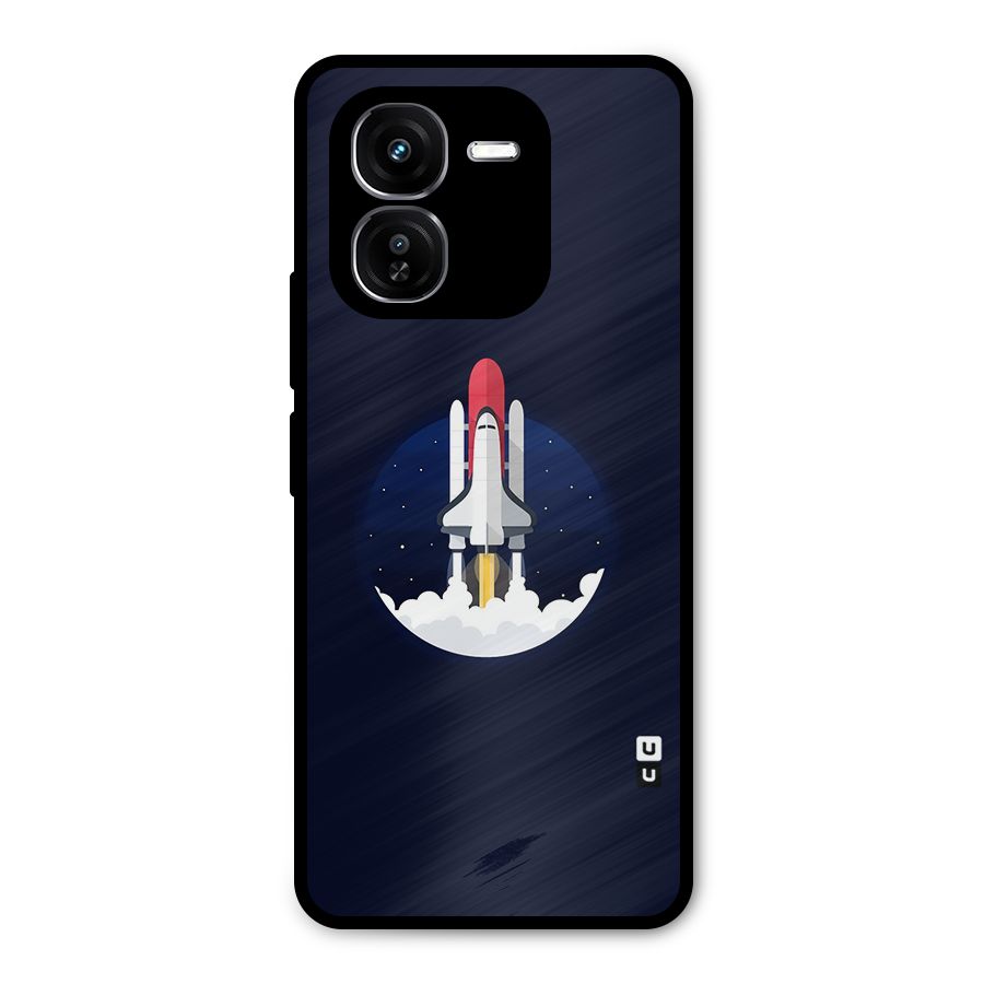 Space Rocket Minimal Metal Back Case for iQOO Z9x