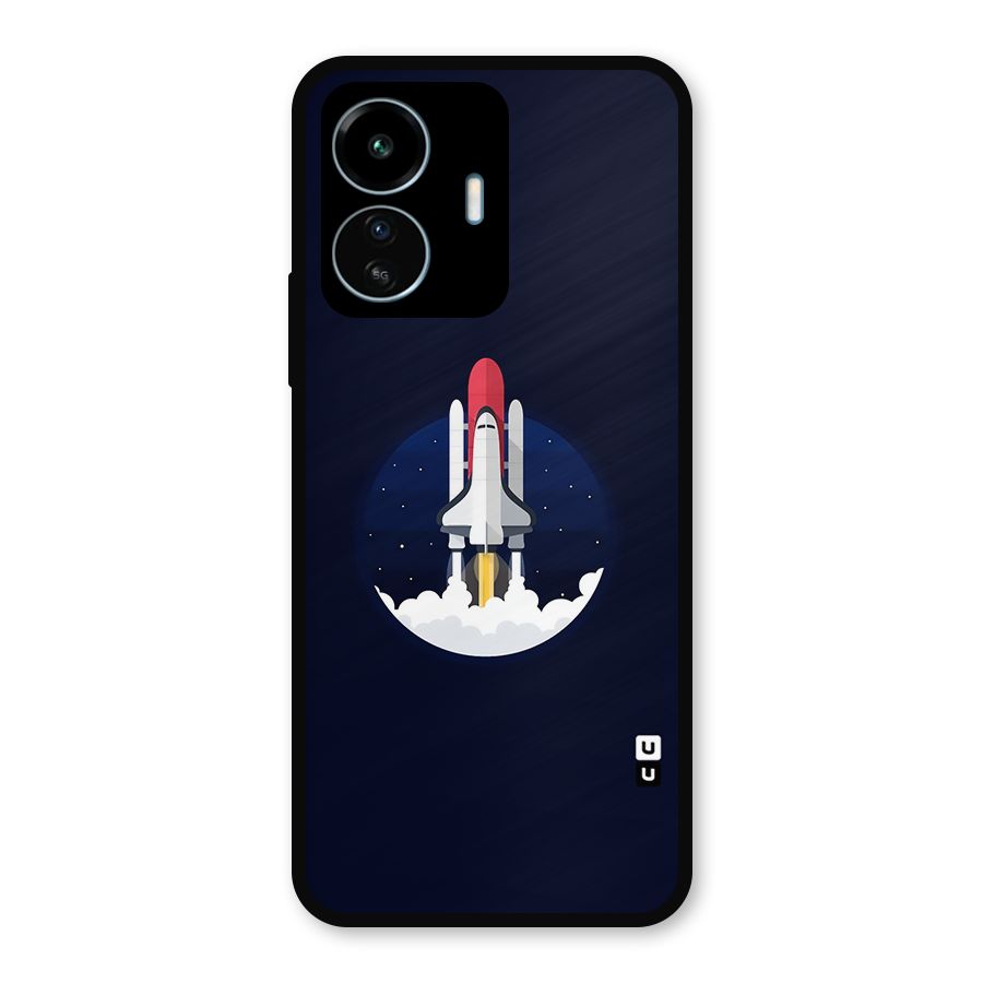 Space Rocket Minimal Metal Back Case for vivo iQOO Z6 Lite 5G