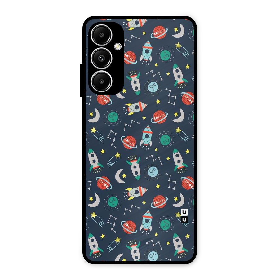 Space Rocket Pattern Metal Back Case for Galaxy A05s