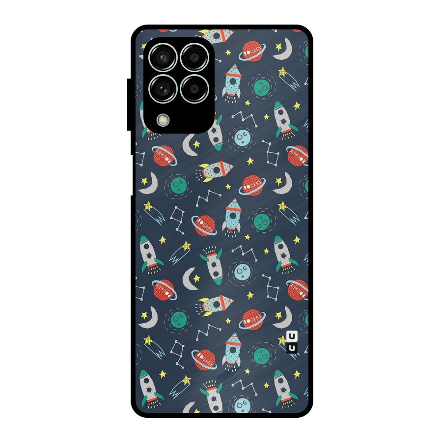 Space Rocket Pattern Metal Back Case for Galaxy M33