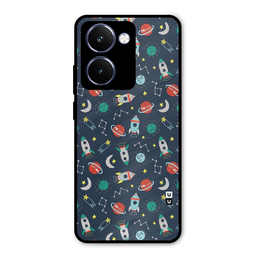 Space Rocket Pattern Metal Back Case for Realme P3 Ultra