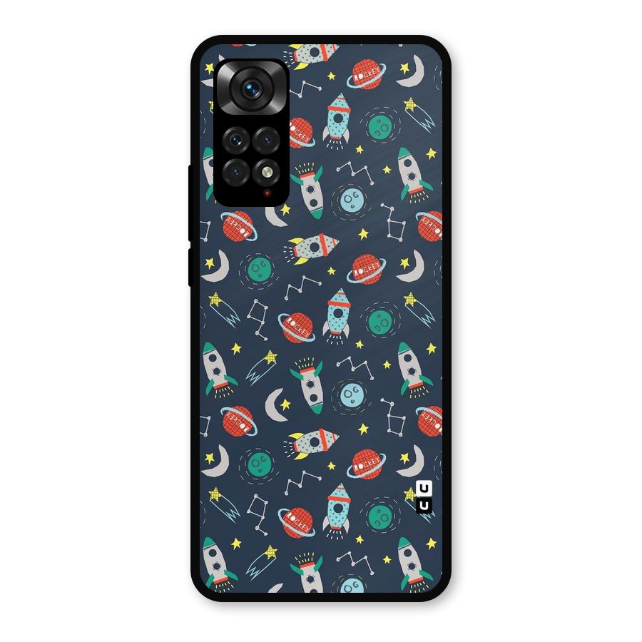 Space Rocket Pattern Metal Back Case for Redmi Note 11s