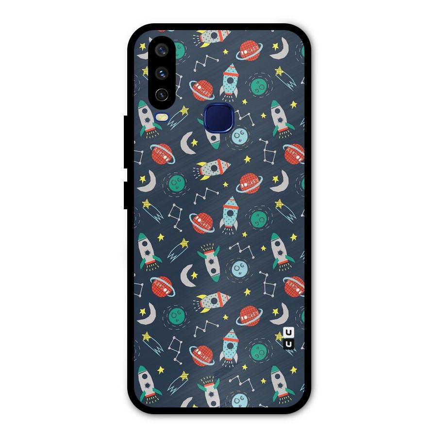 Space Rocket Pattern Metal Back Case for Vivo V17