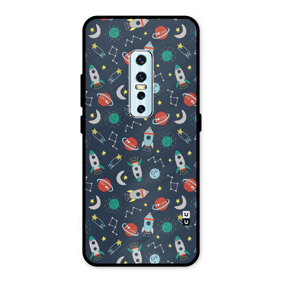Space Rocket Pattern Metal Back Case for Vivo V17 Pro