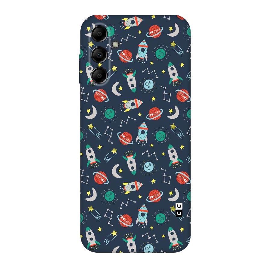 Space Rocket Pattern Original Polycarbonate Back Case for Galaxy A14 5G