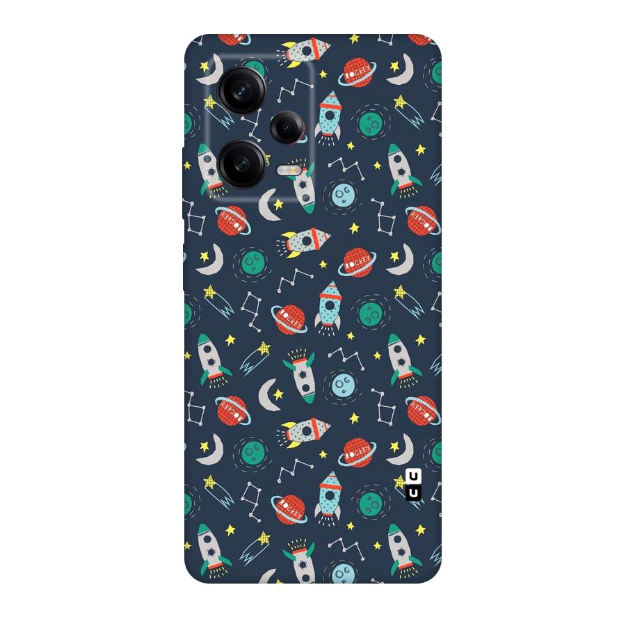 Space Rocket Pattern Original Polycarbonate Back Case for Redmi Note 12 Pro