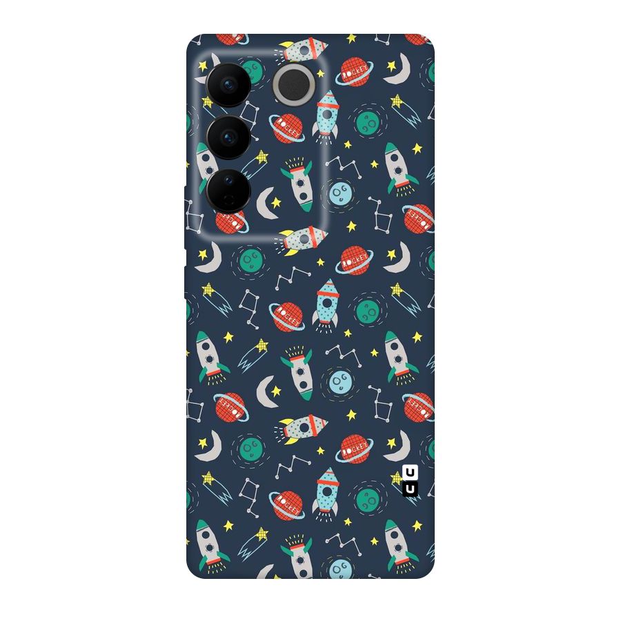 Space Rocket Pattern Original Polycarbonate Back Case for Vivo V27