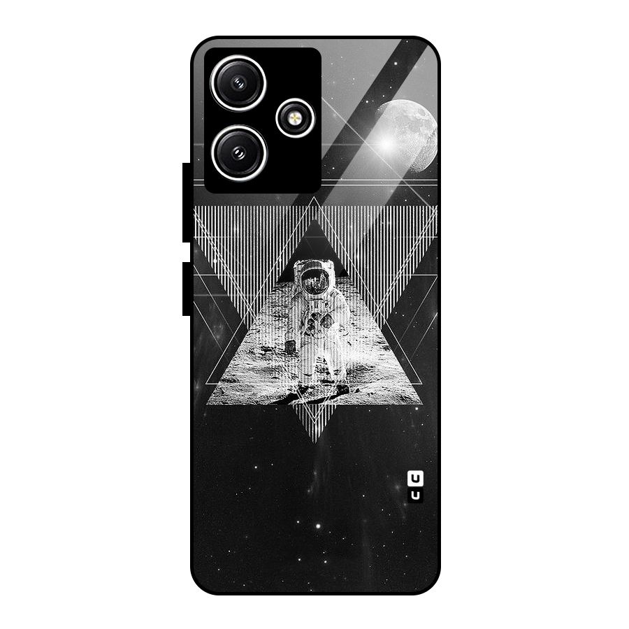 Space Triangle Abstract Glass Back Case for Redmi 12 5G