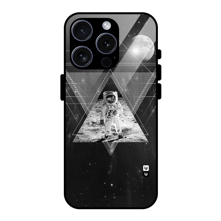 Space Triangle Abstract Glass Back Case for iPhone 15 Pro