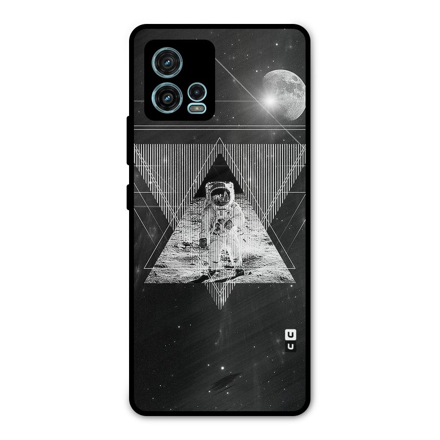 Space Triangle Abstract Metal Back Case for Moto G72