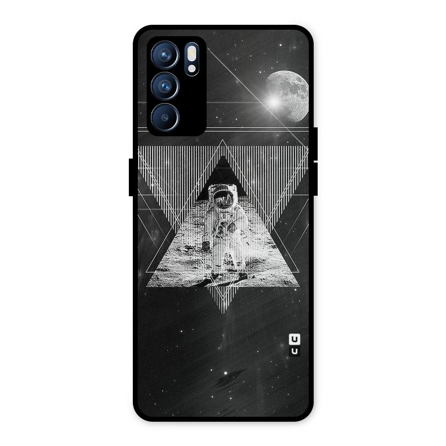 Space Triangle Abstract Metal Back Case for Oppo Reno6 5G